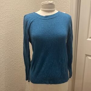Cashmere Cache Blue Cashmere Long Sleeve Women’s Sweater Sz Lg Casual Clean